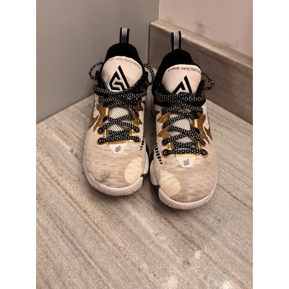 Nike Giannis Imortality EP Mens 6 White Gold Black Basketball CZ4099-100‎